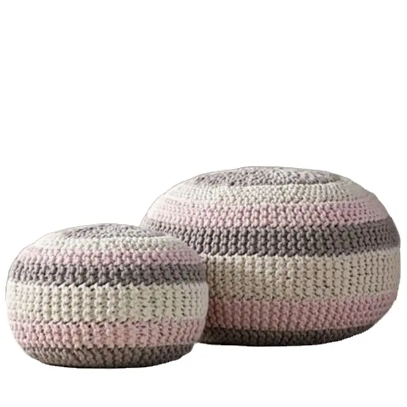 Bean bag Knitted Cable Style Pouf Floor Ottoman