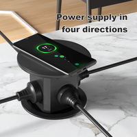 Interrupteur USB motorisé pour table de cuisine, prise escamotable dissimulée, 4 prises AC en aluminium, prend en charge les normes de prise CN et US pour les hôpitaux
