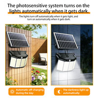 Applique murale solaire à 576 LED, haute luminosité, capteur de lumière, étanche IP65, lumière du jour 6000K, IRC 90, pour jardin, patio, allée