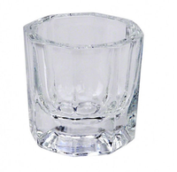 BIN nouveau clou cristal clair lavage tasse avec couvercle stockage liquide monomère verre ongles Dappen plat