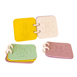 Personnaliser l'usine de gomme de silicone pour l'éducation précoce des enfants animal de qualité alimentaire bain de bébé livre de silicone <span class=keywords><strong>jouet</strong></span> apaisant - Product Image 2