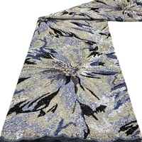 Tissu à paillettes de 3 mm, écologique, multicolore, brodé, avec de grands motifs floraux complexes et brillants, pour costumes de scène pour filles
