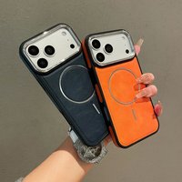 Casing Ponsel Kulit PU Mewah Anti Benturan Magnetik untuk iPhone 18 17 16 15 14 13 12 Pro Max