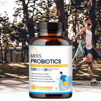 Compléments alimentaires à base de plantes pour la santé digestive des hommes adultes, enzymes, probiotiques, capsules, palmier nain, canneberge, santé intestinale, immunité, prostate, urinaire