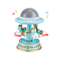 Boîte à musique rotative créative avec projecteur de lumière étoilée pour décoration de gâteau