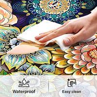 Ensemble de tapis de cuisine 2 pièces Boho Floral, tapis en PVC anti-fatigue rembourrés en mousse à mémoire de forme pour un confort optimal en position debout