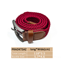 Ceinture tressée élastique personnalisée et tendance en polyester, ajustable pour femmes et hommes, vente en gros, accessoires vestimentaires OEM, faible MOQ