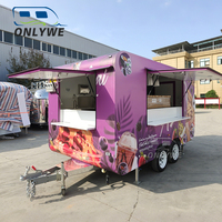 Camion de restauration mobile Onlywe en acier inoxydable, bar à café, camion de restauration mobile pour pizzas avec équipement de cuisine complet