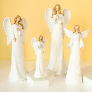 קישוטי מלאך לבן חג מולד מתפללים תקווה וריפוי פסלי מלאך קישוט הבית