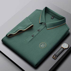 เสื้อยืดคอปกผ้าฝ้ายสำหรับผู้ชายเสื้อโปโลใส่ได้ทั้งชายและหญิงพิมพ์ลายสีพื้น - Product Image 3