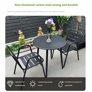 <span class=keywords><strong>Tavolo</strong></span> per il tempo libero all'aperto e sedia Set balcone all'aperto in acciaio al carbonio <span class=keywords><strong>tavolo</strong></span> e sedia combinazione per ristorante all'aperto - Product Image 2