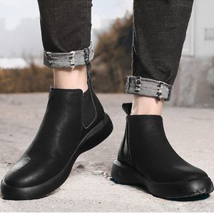 Bottes pour hommes personnalisées OEM, ODM, en cuir véritable, hauteur moyenne, doublées de fourrure, chaudes, pour l'extérieur - Product Image 4
