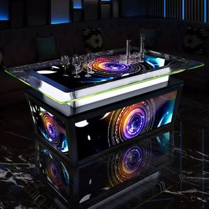 Stainless Steel Tempered Glass Ktv <strong>bar</strong> <strong>Pub</strong> LED Light Strip Table - Product Image 2