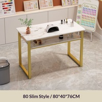 Ensemble table et chaise pour manucure, très populaire en ligne, double éclairage, luxe discret, style moderne, motif marbre, pour salon de manucure