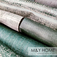 M&Y MYG1909-12 100% Polyester 220GSM Certifié OEKO-TEX Tissu Jacquard de Luxe Teint en Fil Vert Occultant Léger Textile de Maison Tissé