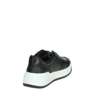 Calvin Klein Baskets lacées à plateforme pour enfants Semelle intermédiaire EVA rembourrée en cuir véritable noir Semelle extérieure en caoutchouc Taille 30