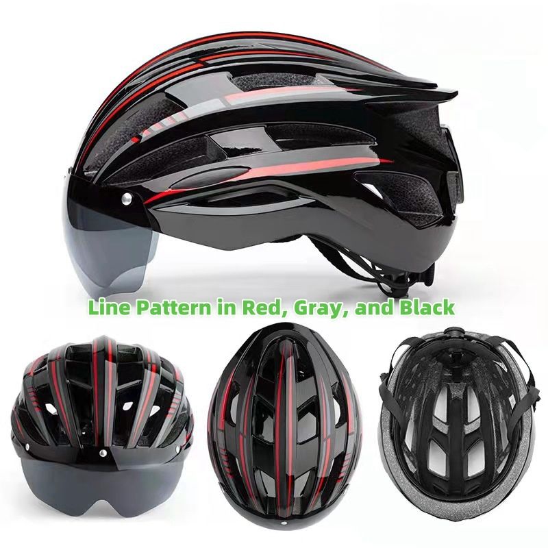 Black and Red Cycling Helmet (No Tail Light)