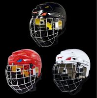 Casque de hockey sur glace de haute qualité, couleur rouge, avec doublure en coton à mémoire de forme, casque de protection pour le sport de hockey