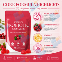 Gummies Probiotiques pour Femmes Saveur Canneberge 5 Milliards d'UFC Soutien Quotidien à la Digestion et au Bien-être Féminin Marque Privée OEM