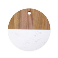 Sous-verres ronds et carrés en bois d'acacia de marbre de taille personnalisée pour des tasses de boissons