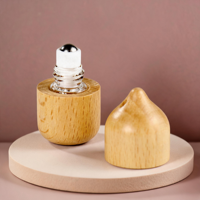 Frascos de Perfume de Vidrio Borosilicato con Tapas de Bambú de Madera Oscura, 2ml, con Rodillo, para Fiestas, Viajes, Paquete de Regalo