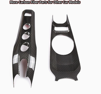 Panel Trim Tempat Cangkir Konsol Tengah Serat Karbon 3K Twill Weave Finishing Glossy Hitam Mewah Aksesoris Interior Ferrari F12