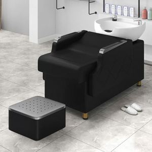 เก้าอี้ตัดผมสีดำทันสมัยสำหรับร้านเสริมสวยแชมพูแชมพูสระผมมีก๊อกดีไซน์สวย - Product Image 2