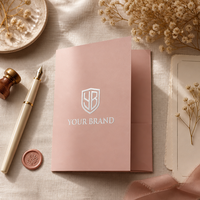 Carpeta Ejecutiva Negra Plateada para Negocios, Portadocumentos Profesional de Doble Pliegue, Logotipo Personalizado, Papelería Premium