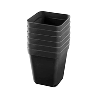 Pots de culture carrés 1L en plastique PP pour plantes et semis Pot de pépinière avec trou de drainage