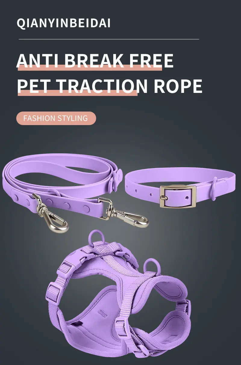 Cổ không thấm nước chiến thuật ngực trở lại cắn kháng không thấm nước Dog Tactical ngực Strap PVC Dây Xích cho đi bộ