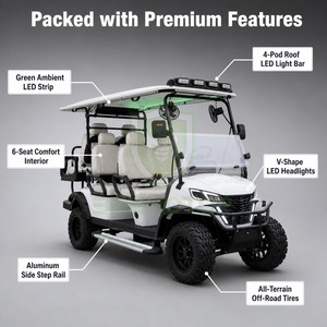 Golf <span class=keywords><strong>Cart</strong></span> Elettrico a 6 Posti per Fattoria, Fuoristrada, con Ruote Grandi e Robuste, 72 Volt, Batteria al Litio e Spoiler - Product Image 5