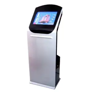 Stan Layanan Mandiri Digital 19 inci layar sentuh sistem Pos mesin pembayaran kios dengan pemindai kode batang 2D mesin pengendali uang tunai