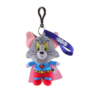 Chaveiro de pelúcia Tom Cat Jerry 12cm, porta-chaves de pelúcia para bonecos, pingente de brinco para escola, boneco fofo e bonito, presente para casal