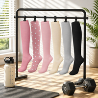 6 paires de chaussettes de compression pour voyages en avion, pour adultes, améliorent la circulation, la récupération, respirantes, pour le sport, la course à pied, le cyclisme
