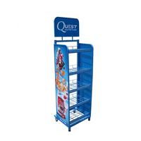 Étagères de présentation au sol personnalisées pour magasins de détail, présentoirs métalliques pour supermarchés