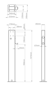 Soporte de Pilar para Estación de Carga de Vehículos Eléctricos de Acero Galvanizado de Alta Calidad y Nueva Condición para Cargador de Vehículos Eléctricos Wallbox - Product Image 6