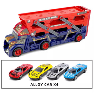 Il nuovo Design pieghevole in metallo <span class=keywords><strong>camion</strong></span> giocattoli di espulsione auto Include 4 auto in metallo divertente <span class=keywords><strong>camion</strong></span> contenitore con adesivi - Product Image 2