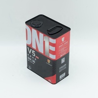 Bidon d'huile moteur 5W30 personnalisé de 4L avec bouchon à vis en métal et bec verseur, bidon carré de 4 litres pour huile moteur, fabriqué en Chine