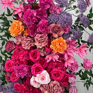 Flores Artificiales Realistas de Seda en Tonos Profundos de Morado y Naranja para Decoración de Bodas y Fiestas - Product Image 3