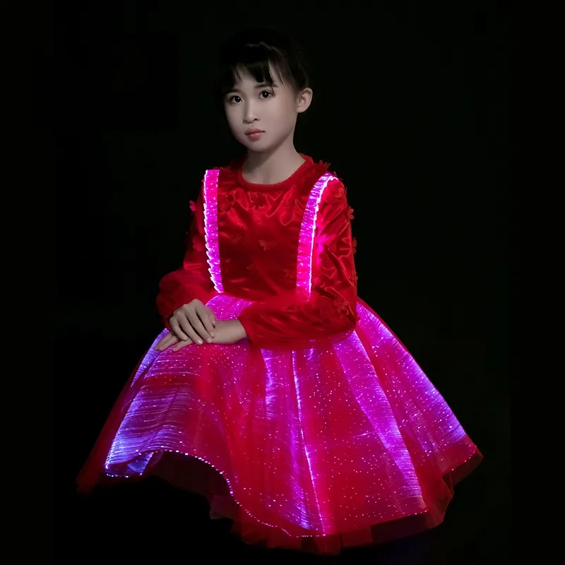 glow in the dark hand made led dynamic fabrics for children luminous clothing dress
