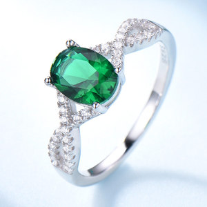 Anillos de Plata de Ley 925 con Circonita Esmeralda, Joyería de Moda, Anillos de Alta Joyería para Mujer - Product Image 4