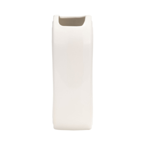 Vaso ovale in ceramica bianca con bordi scanalati, decorazione per la casa, ideale per soggiorno, camera da letto, ufficio, scrivania, ingresso, tavolo. - Product Image 4