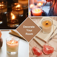 6 Paket Stoples Lilin Kaca Bening 10oz dengan Tutup Bambu Perlengkapan Pembuatan Lilin & Dekorasi Rumah Pengiriman Cepat dalam 7 Hari