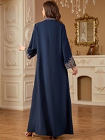 Robe longue brodée pour femme grande taille, élégante, à manches longues, style ethnique moyen-oriental, musulmane, respirante
