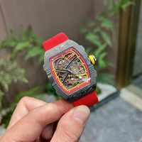 Nouvelle montre mécanique automatique tourbillon pour homme en fibre de carbone avec bracelet en nylon de 18 mm, haute qualité, luxe, style hip-hop