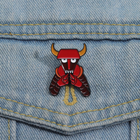 Pin de Esmalte de Robot Rojo, Señor Oscuro, Futurama, Broche Metálico para Chaquetas, Ropa, Accesorios, Regalo