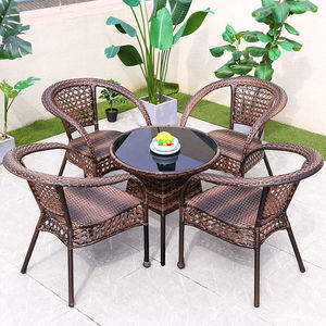 Chất Lượng Cao Thiết Kế Mới Ngoài Trời Đồ Nội Thất Sân Vườn Patio Set Nhà Hàng Ghế Mây Ăn Bàn Và Ghế Set - Product Image 5