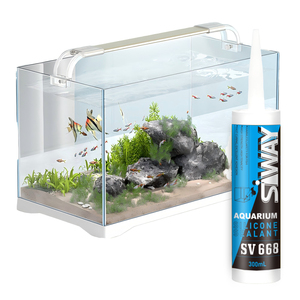 Scellant en silicone acétique SIWAY, adhésif pour grand aquarium, étanchéité pour la fixation et la construction d'aquariums - Product Image 1