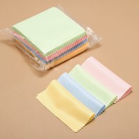 Chiffon de nettoyage carré personnalisé pour lunettes, avec logo sur mesure, en microfibre épaisse, pochette pour lunettes, entretien des lunettes, doux, vente en gros