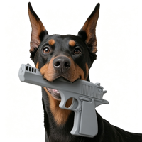 Mainan Kunyah Anjing Bentuk Pistol Desert Eagle Besar X-Bone Tiktok, Bahan Nylon Kuat Food Grade, Rasa Asli untuk Pengunyah Agresif